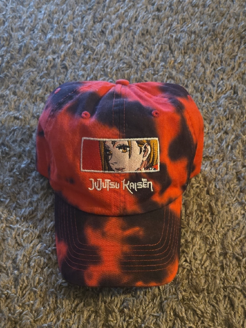 Red & Black Tie-Dye "Jujutsu Kaisen" Hat